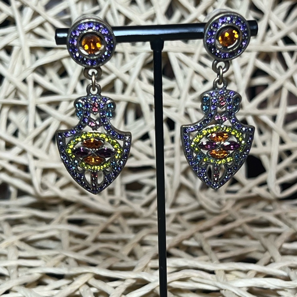 HEIDI DAUS • ART DECO • DANGLE EARRINGS - Picture 3 of 8